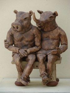 Voir le détail de cette oeuvre: Amis pour toujours hippo-rhino